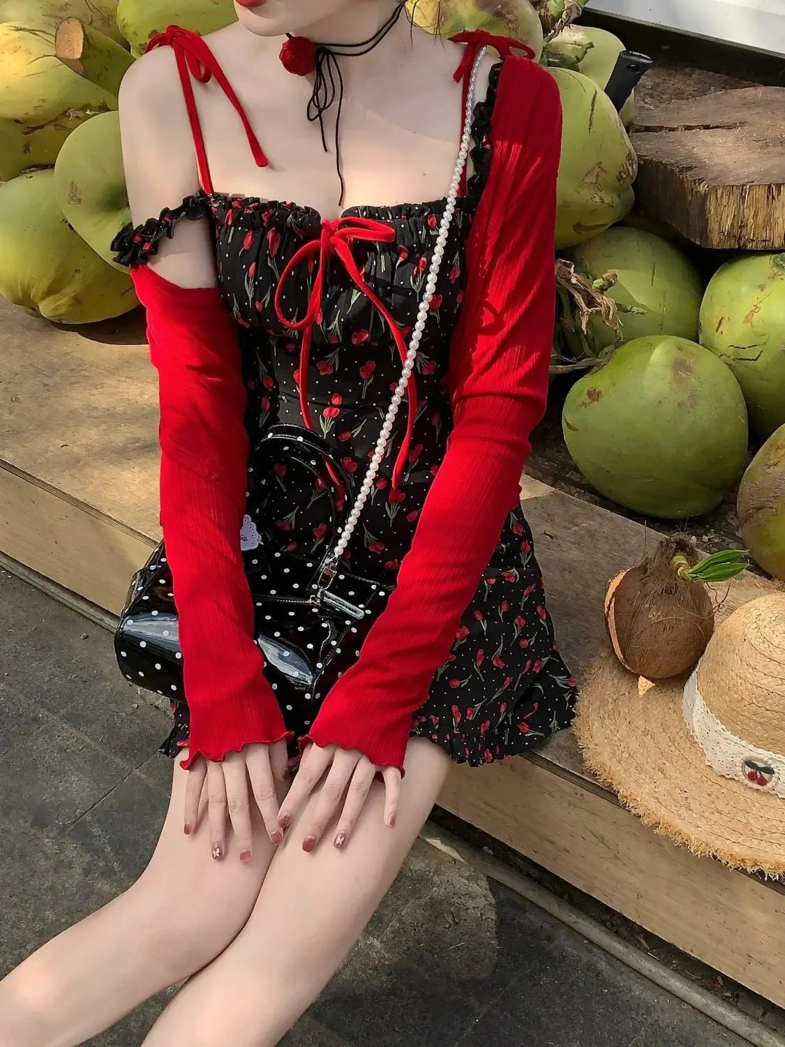 Koreanische Kleid Frauen Süße Bogen Bandage Ärmellose Backless Robe Femme Floral Mode Sommer Mini Kleider 2025, Vestidos De Mujer.