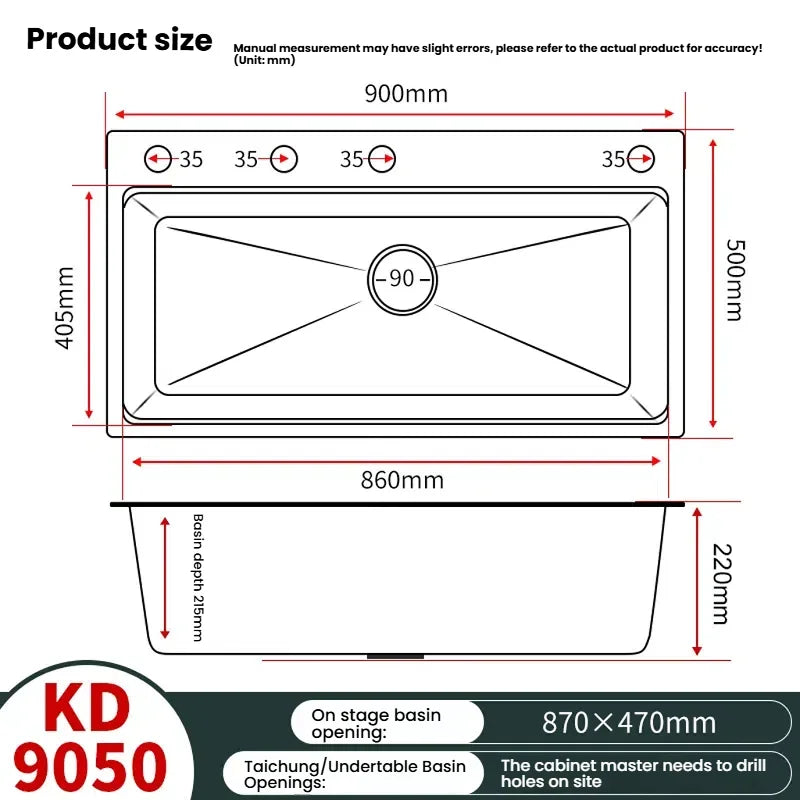 Kitchen Sink Stainless Steels Large Single Slot Multifunctional Dishwashing Bowl Household Wash Dish and Wash Vegetables Basin