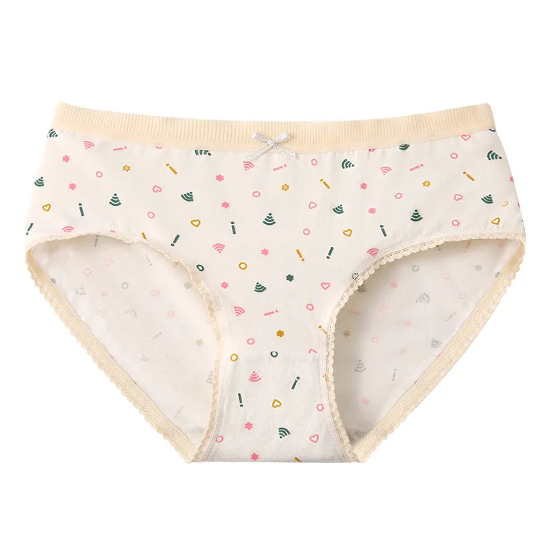 New Women Panties Antibacterial Cotton Lace Underwear Women's Floral Sweet Girls Briefs Mid-waist Shorts Female Lingerie M-XXL