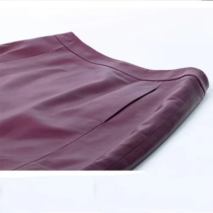 Sheepskin Leather Skirt Women 2024 Fashion New High Waist Skirt Spring Autumn Slim Mini Skirt Genuine Leather Shorts Boots Y2k