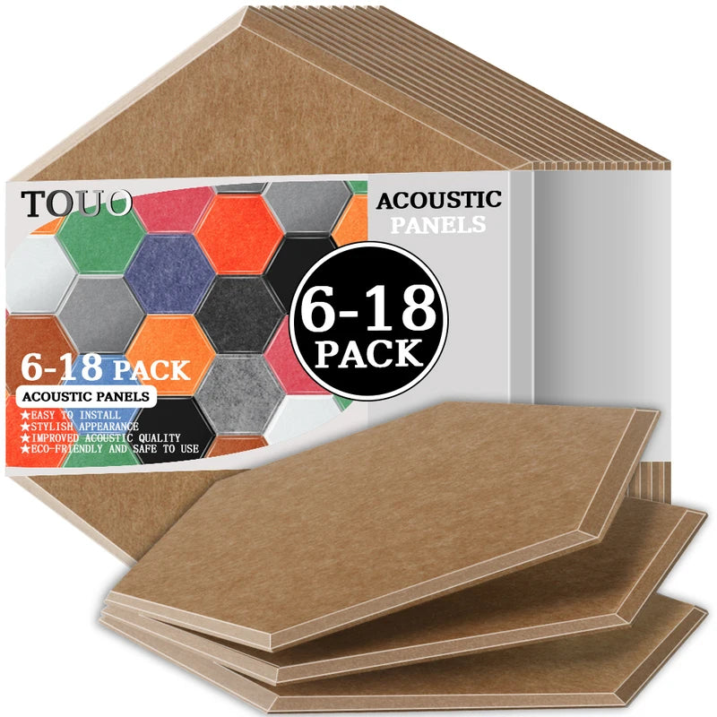 TOUO Acoustic Panels 6-18pc Noise Treatment Insulation Soundproofing Home Studio High Density Soundproof Wall Decor Bedroom