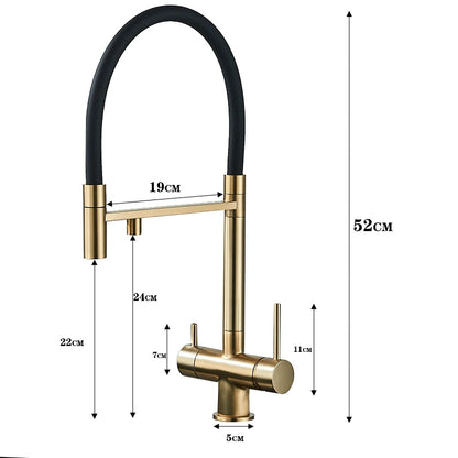 Wanmivezlo Kitchen Water Filter Faucet Dual Spout Pure Drinking Water Mixer Tap Rotation Water Purification Taps