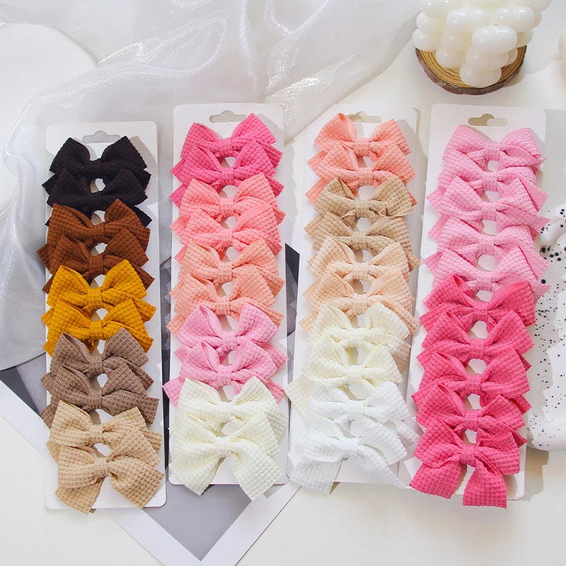 6/10Pcs/Set 2025 Fashion New Cute Ribbon Bowknot Hair Clips for Kids Handmade Baby Girls Hair Accessories.
