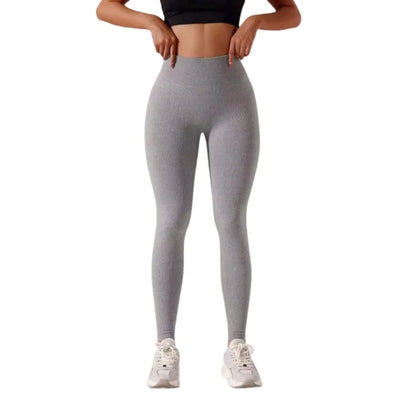 Women's High-Waisted Seamless Leggings, Quick-Dry Breathable Fabric, Four-Way Stretch Sporty Style for Yoga Cycling Running.
