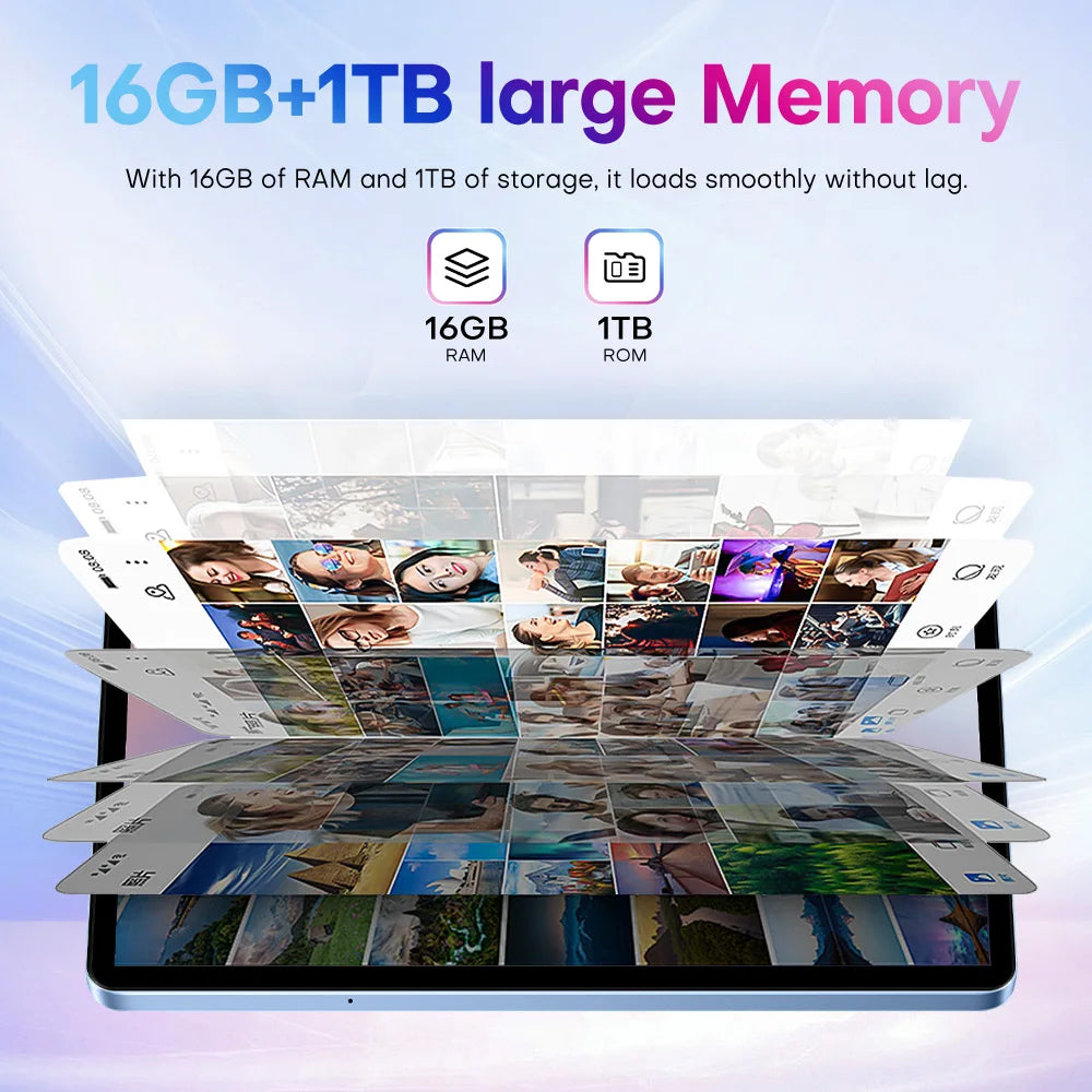 Original Pad 9 Pro 11 Inch 16GB RAM 1TB ROM tablet Android 15 Core Pad Tablet PC Phone Dual Wifi tablette android 8800mah.