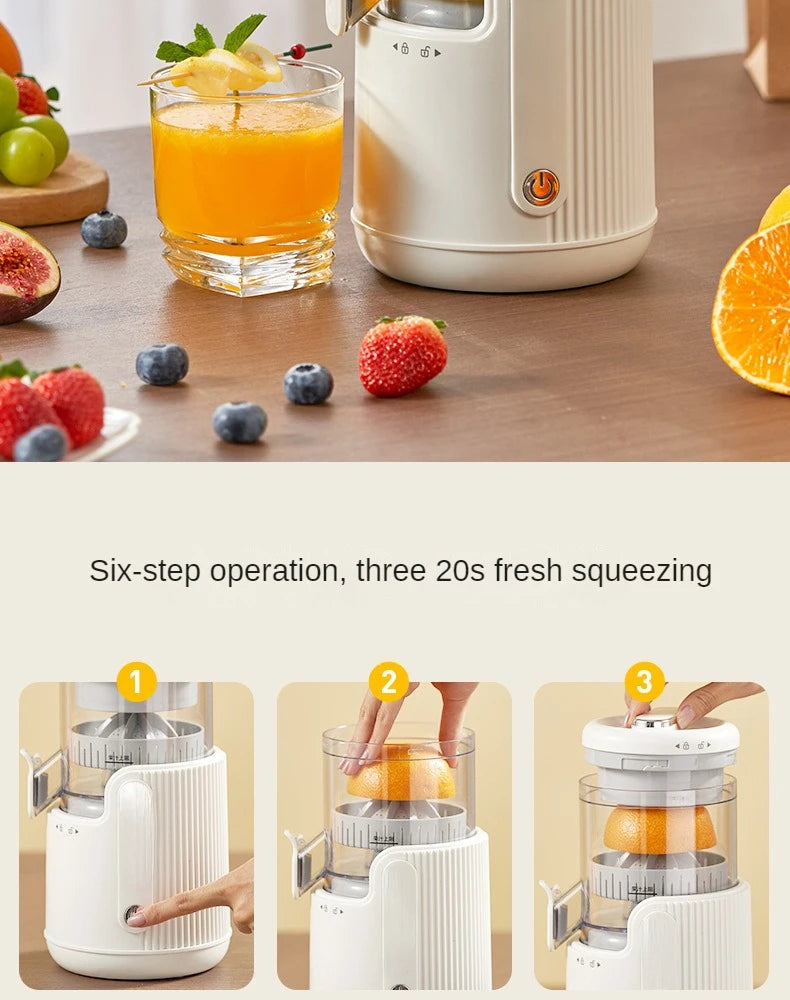 Rechargeable Electric Citrus Juicer Orange Juice Machine Extra Large Caliber Residue Separation.
