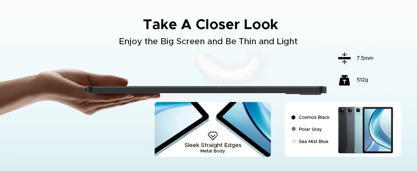 Global Version Doogee Tab E3 Tablet Pc Android 15 Gemini Ai 11-Inch Ultra-Clear 32Gb(8+24) 256Gb Helio G100 8800Mah Battery Tablet.