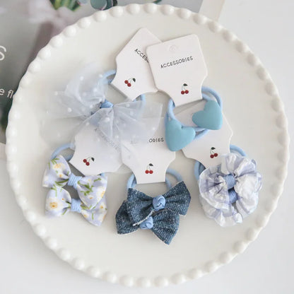 10Pcs/Lot, Elastic Hair Bow Clips for Children, Children's Headwear Hair Accessories for girls, Cute Hair ties, Lovely Hair Rope