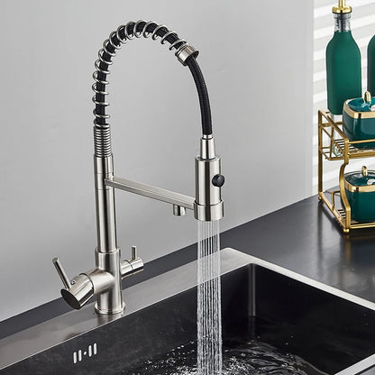 Filtered Kitchen Faucet Pure Water Kitchen Faucet Dual Handle Hot&Cold Drinking Water Purified Kitchen Mixer Taps