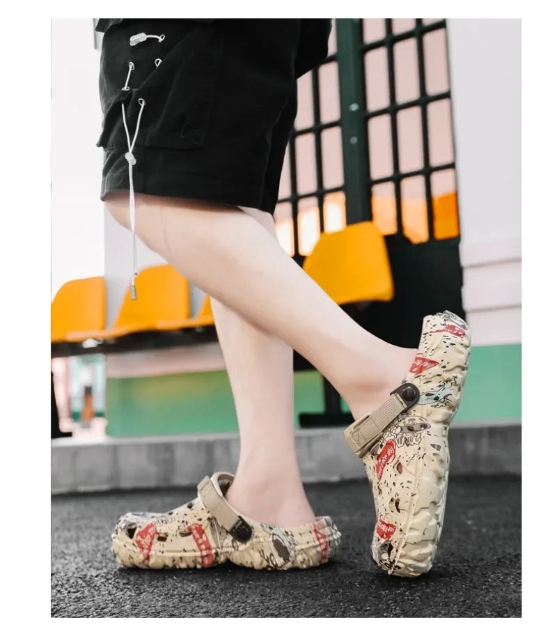 Plus Size 46 47 Men's Summer Clogs Sandals Eva Slippers Men Fashion New Flat Sandals Men Women Leisure Slides Men Casual Shoes.