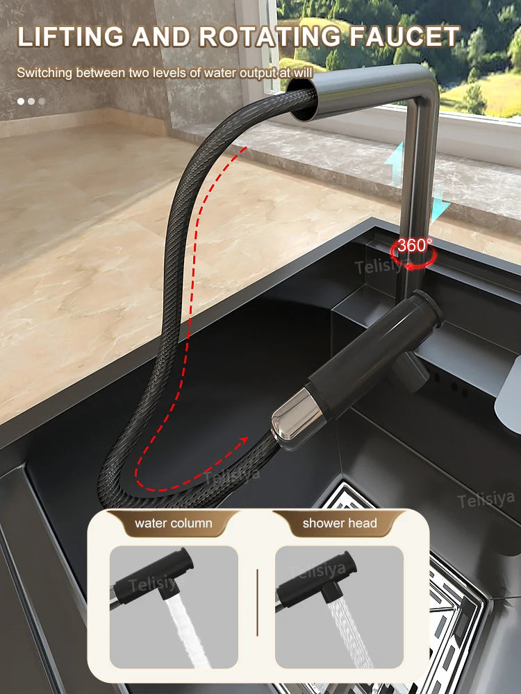 Versteckte Waschbecken aus Edelstahl, Küchenspüle, Bar, kleiner Einzelschlitz mit Deckel, Waschbecken, Balkon, Garten, Wohnmobil