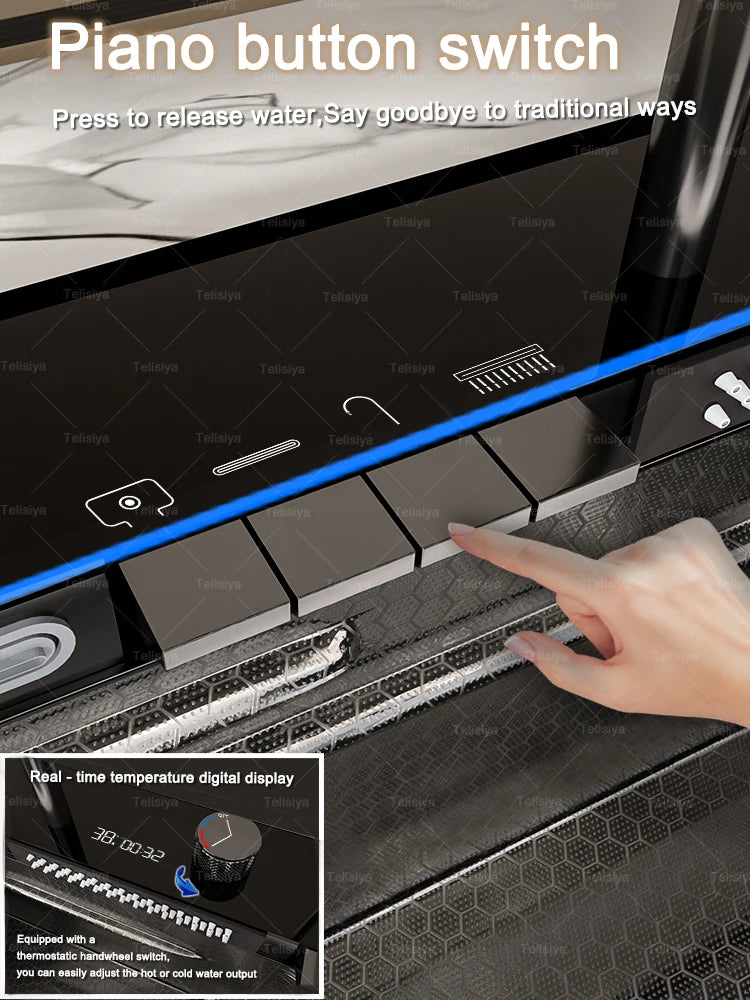 Stainless Steel Kitchen Sink Multifunctional Digital Display Dishwash Sinks Waterfall Large Single Slot Wash Vegetables Basin