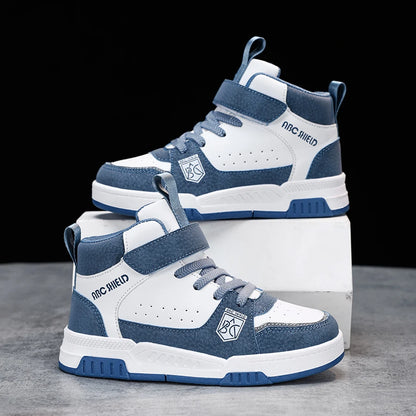 Luxury Design Girls Shoes Autumn Children Sneaker Autumn PU Leather High Top Shoes for Kids Sports Tennis Fashion Girl Sneaker.