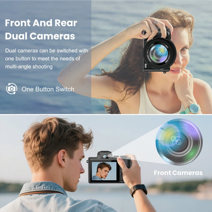 8K Digital Camera for Photography, Front And Rear Dual lens Vlogging Camera with Autofocus, WiFi Touchscreen 16X Digital Zoom.
