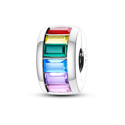 Silver Clasp 925 Sterling Silver CZ pave Clip Charms Daisy Beads Stopper Safety Chain fit Original Bangle Bracelet Jewelry Clip