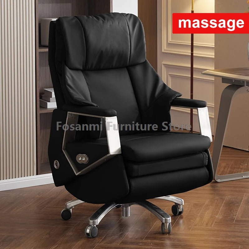 Ergonomischer Büro-Elektrostuhl, verstellbare Rücklehne und Höhe, Leder-Computerstuhl, Gamer Home, bequeme drehbare Schreibtischstühle