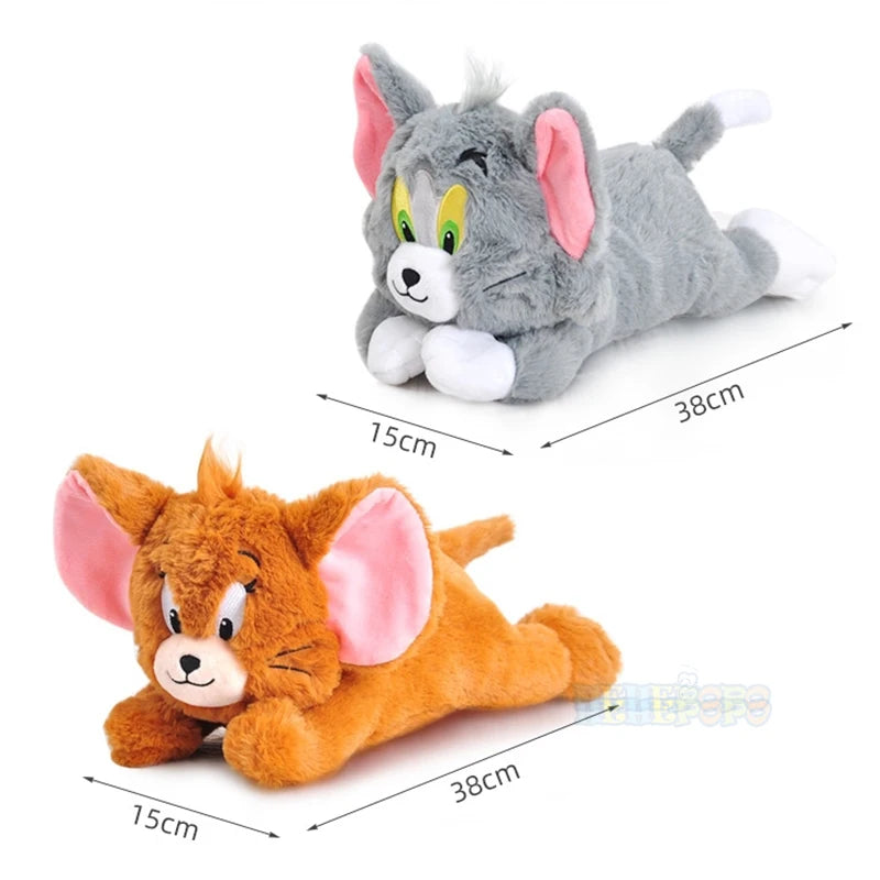 Original Delux Tom and Jerry Plush Toy Long Plush Cartoon Anime Movie Plushies Stuffed Animals Doll Toys for Kids Birthday Gifts.