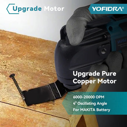 YOFIDRA Oszillierende Multifunktionswerkzeug Elektrische Säge Trimmer Schaufel Schneiden Holzbearbeitung Maschine Für Makita 18V Batterie Pin