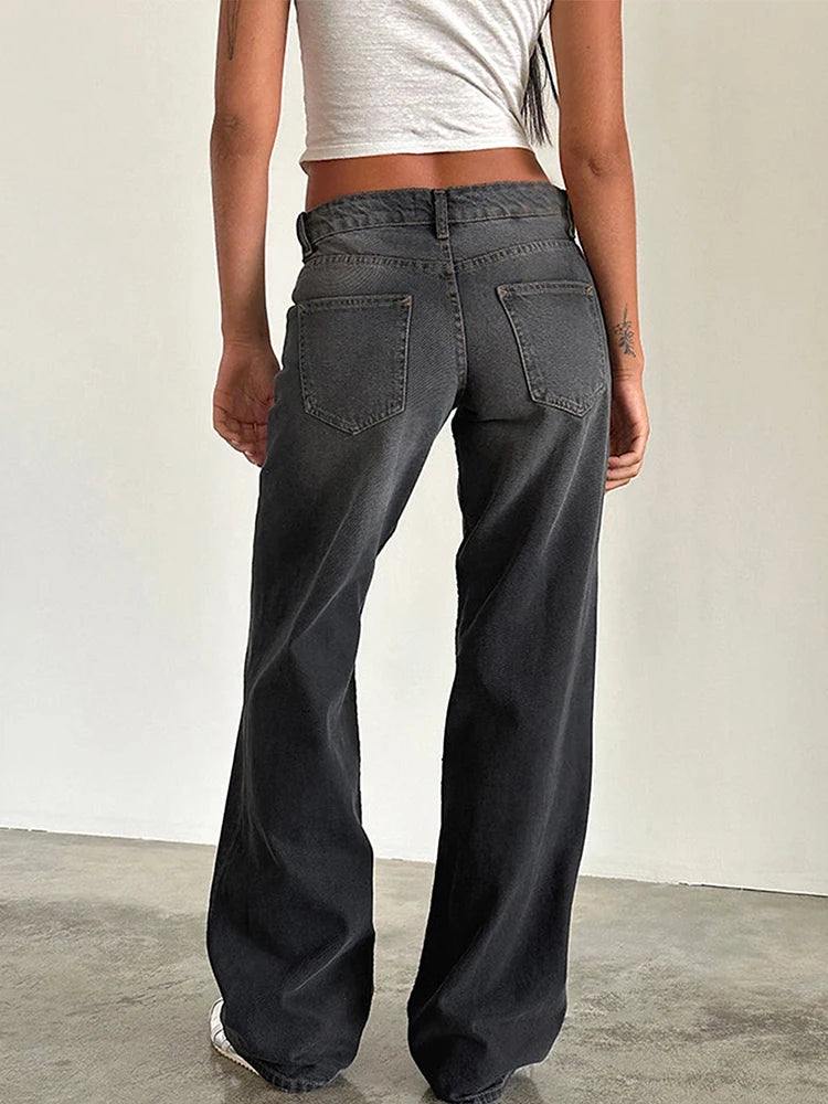 2024 neue Y2K Hohe Taille Baggy-Jeans Für Frauen Mode Lose Denim Breite Bein Hosen Casual Weibliche Kleidung XS-XL Drop verschiffen.