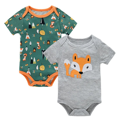 Honeyzone Sommer Baby Kleidung Säuglings Mädchen Strampler Nette Löwe Voller Druck Jungen Bodys 2 teile/satz Trottie Overalls Outfits Боди
