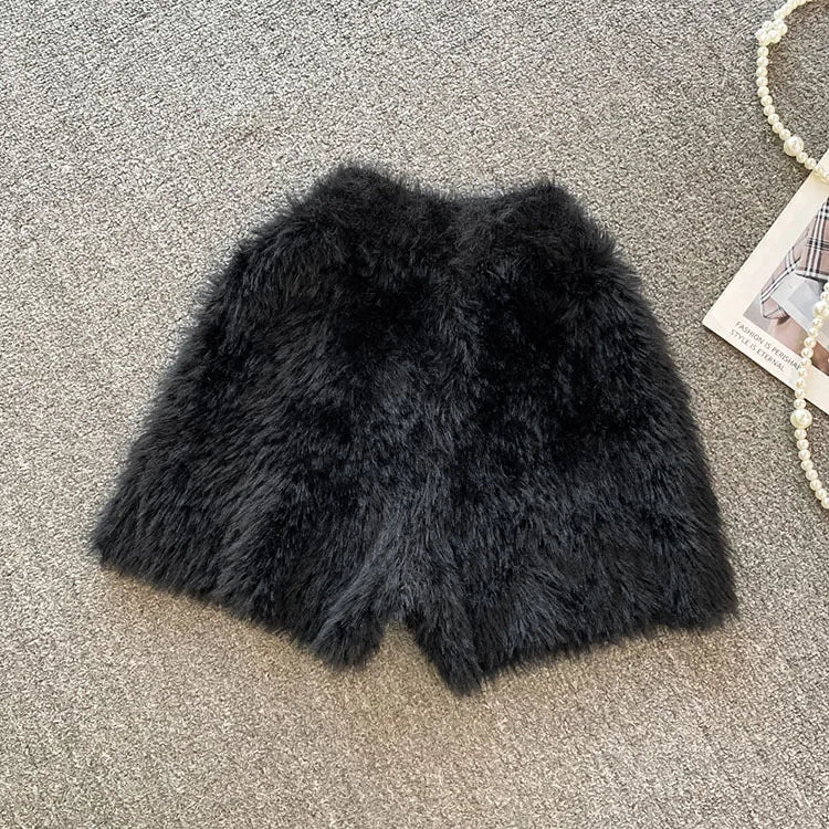 Autumn Winter New Knitted Shorts Women Korean High Waist Bottoms Causal Fashion Warm Sweater Short Femme.