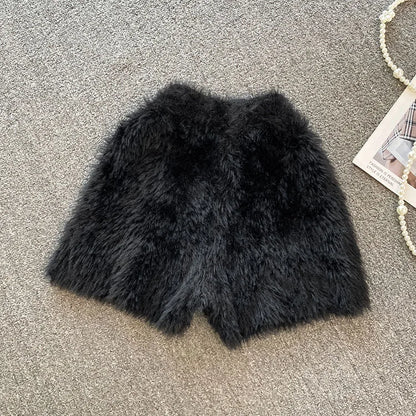 Autumn Winter New Knitted Shorts Women Korean High Waist Bottoms Causal Fashion Warm Sweater Short Femme.