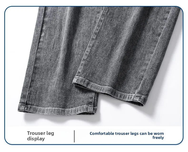 2025 Casual Jeans Young Men's Korean Style Business Straight Jeans Stretch Denim Pants Trousers Slim Fit Classic Cowboys Jeans.