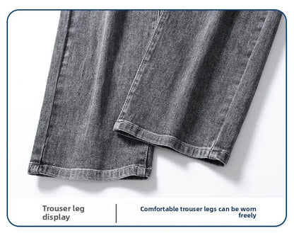 2025 Casual Jeans Young Men's Korean Style Business Straight Jeans Stretch Denim Pants Trousers Slim Fit Classic Cowboys Jeans.