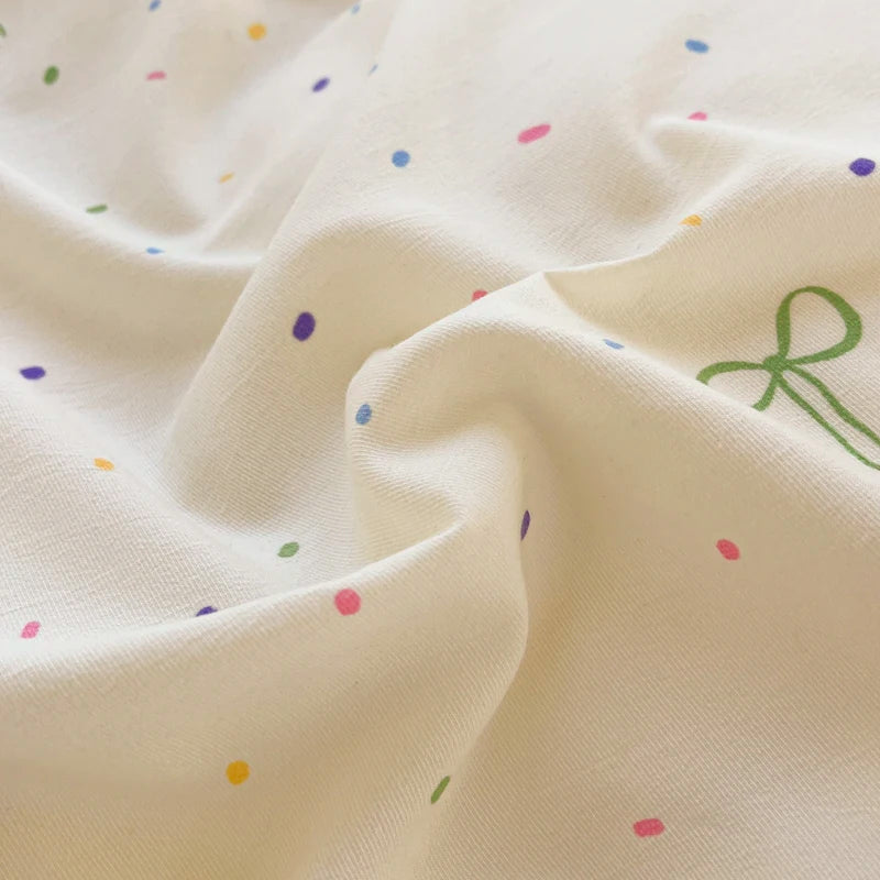 INS Princess 2025 New Style Bedding Sets Sweat Bow Quilt Cover Romantic Bedclothes Decor Woman Bedroom Duvet Cover Set 4pcs.