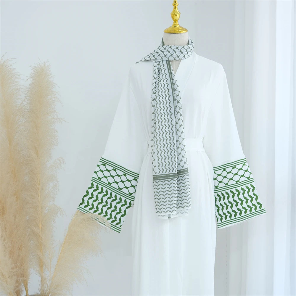 Linen Butterfly Embroidery Open Abaya Dubai Luxury 2024 Muslim Modest Kaftan Kimono Dresses Coat for Women Islam Clothing Kebaya.