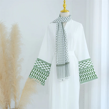 Linen Butterfly Embroidery Open Abaya Dubai Luxury 2024 Muslim Modest Kaftan Kimono Dresses Coat for Women Islam Clothing Kebaya.