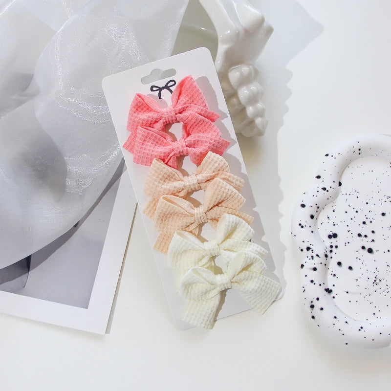 6/10Pcs/Set 2025 Fashion New Cute Ribbon Bowknot Hair Clips for Kids Handmade Baby Girls Hair Accessories