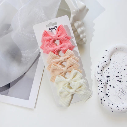 6/10Pcs/Set 2025 Fashion New Cute Ribbon Bowknot Hair Clips for Kids Handmade Baby Girls Hair Accessories