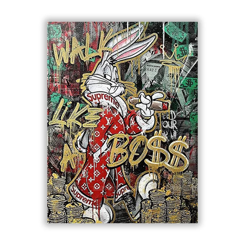 MINISO Disney Marvel Donald Duck Home Living Room Bedroom Art Poster Street Graffiti Children's Room Wall Mural Canvas HD Prints.