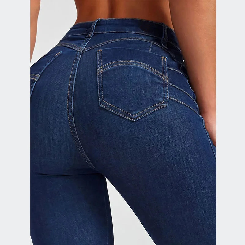 Slim High-waist Jeans Women's Sexy Skinny Pencil Pants Washed Denim Long Trousers 2025 Autumn New Ladies Zipper Streetwear