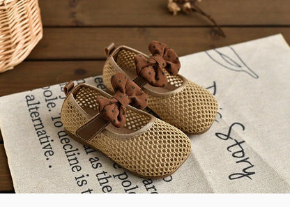 Children Girls Mesh Sandals Baby Summer Toddlers Fashion First Walker Shoes Causal Bowknot Sweet Kids Soft Sandals Breathable.