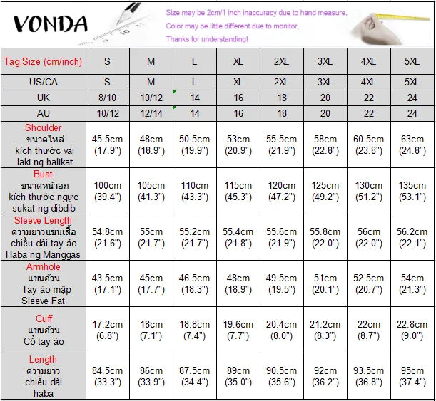 Plus Größe 5XL VONDA Frauen Hoodies Sweatshirts Mode Patchwork Kausalen Revers Kragen Gefälschte Zwei Stück Sweatshirts Lose Lange Jumper.