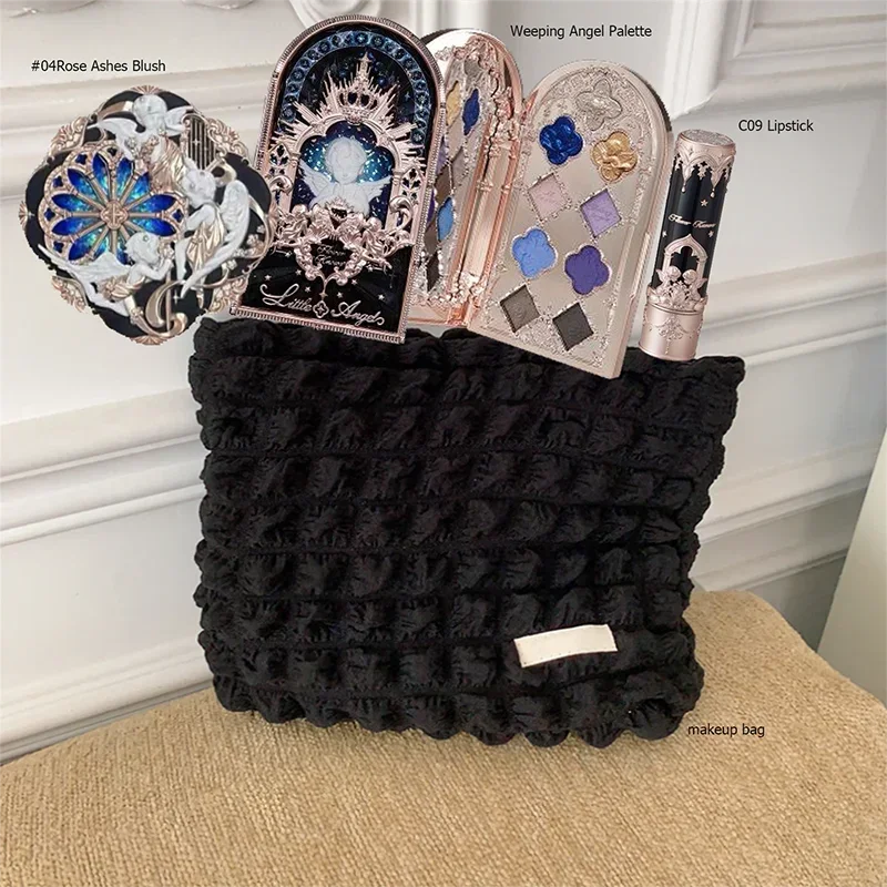 Makeup Set Flower Knows All in One GiftBox Glitter EyeShadow Palette Long Lasting Velvet Lip Cream Matte Blush with Cosmetic Bag.