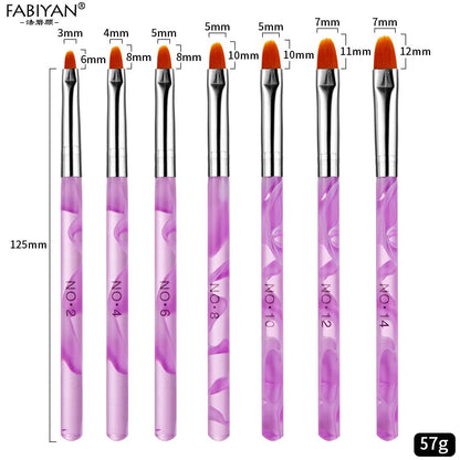3/7Pcs Professional Manicure UV Gel Brush Pen Transparent Acrylic Nail Art Painting Drawing Brush Phototherapy Tools.