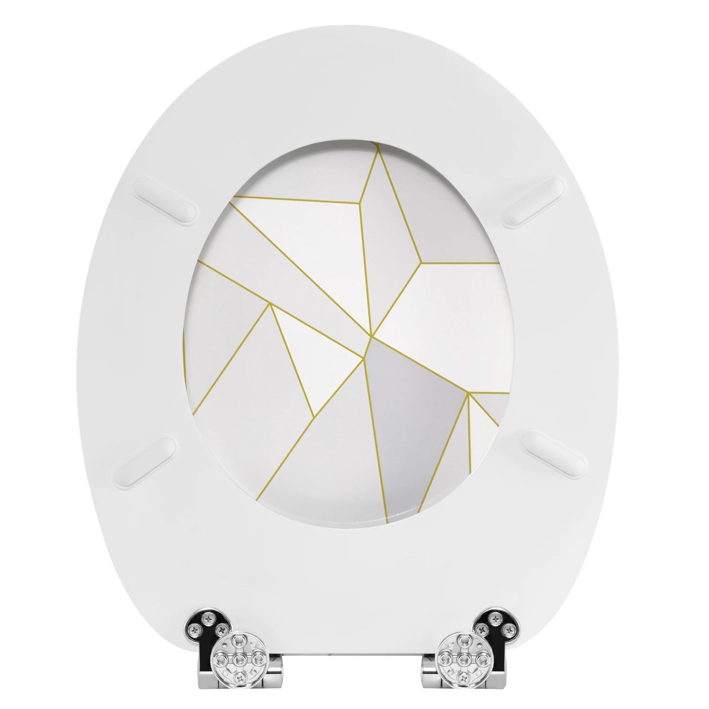 O-förmiger Toilettensitz, verstellbare Scharniere, Toilettendeckel mit Motiv, Soft-Close-Mechanismus für Badezimmer