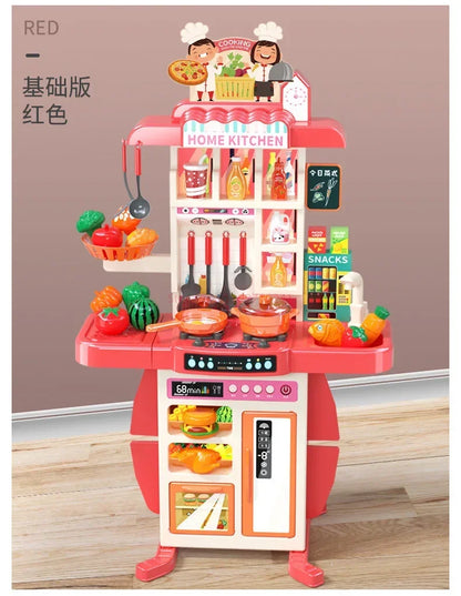 Children's Home Cooking Simulator Kitchen Set Kitchen Girls Cooking Spray Dining Table Toys Christmas Gifts