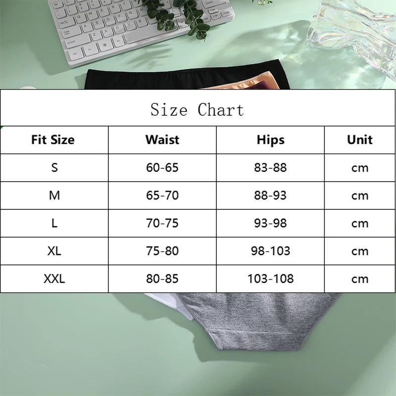 4Pcs/Set Comfort Cotton Panties Women High Waist Briefs Seamless Underwear Breathable Underpants Plus Size Panty S-2XL Intimates.