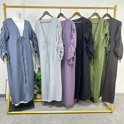 Eid Ramadan Muslim Dress Women Dubai Open Abaya Turkey Kaftan Kimono Cardigan Kebaya Islam Clothing Robe Caftan Marocain Femme.