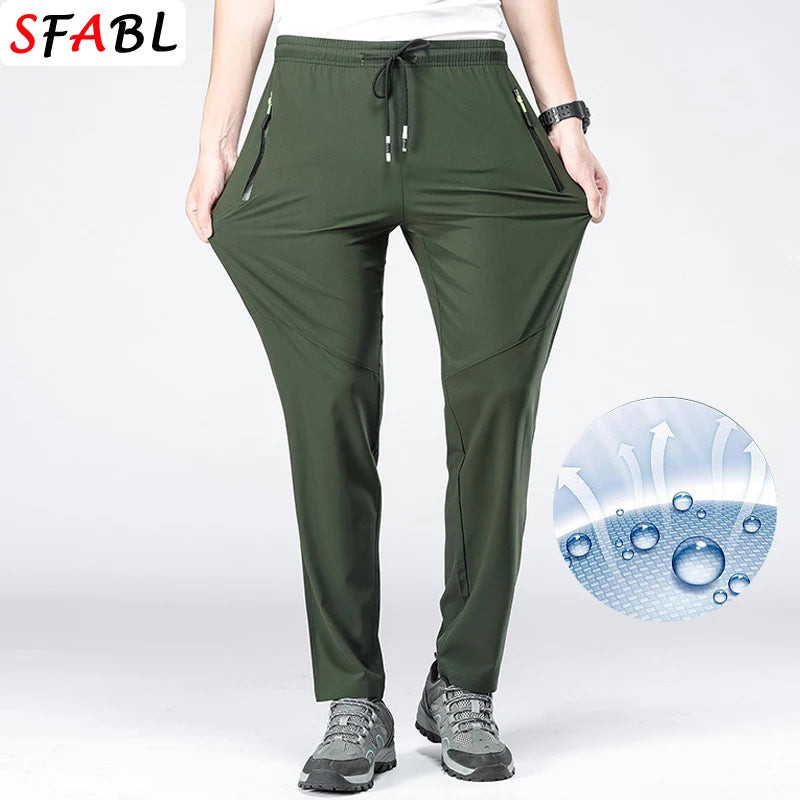 5XL High Stretch Outdoor Sport Hiking Pants Men Zipper Pockets Trousers Men Summer Thin Quick Dry Men's Pants Trekking Fishing.