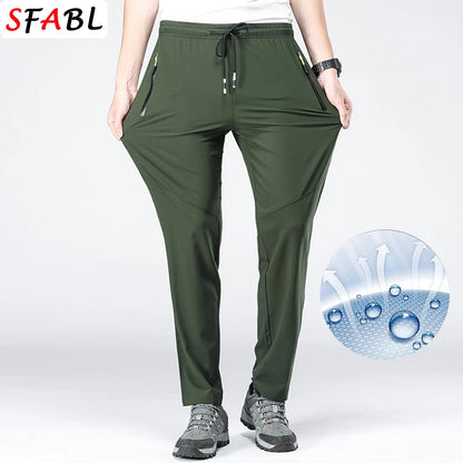 5XL High Stretch Outdoor Sport Hiking Pants Men Zipper Pockets Trousers Men Summer Thin Quick Dry Men's Pants Trekking Fishing.