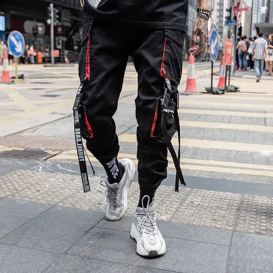 Men Joggers Cargo Pants Multi-pocket Elastic Waist Harem Pants Men Casual Hip Hop Streetwear Sweatpants Pencil Pants Techwear.