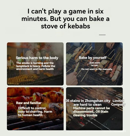 Non-smoking Automatic Rotating Household Electric Barbecue Oven Large Capacity Camping Multi-function