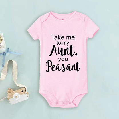 Take Me To My Tante You Baby-Body mit Bauernmuster, kurzärmelig, für Neugeborene, lockerer Komfort-Strampler, bestes Geschenk für Babys.