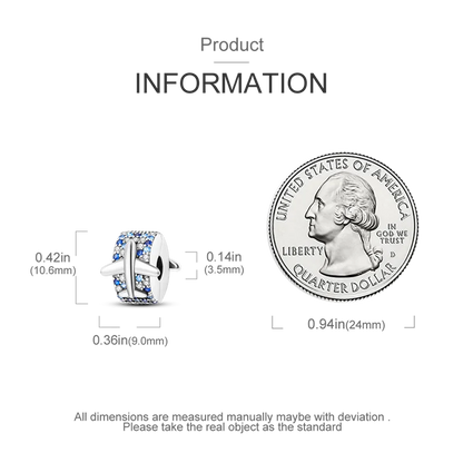 Silver Clasp 925 Sterling Silver CZ pave Clip Charms Daisy Beads Stopper Safety Chain fit Original Bangle Bracelet Jewelry Clip.