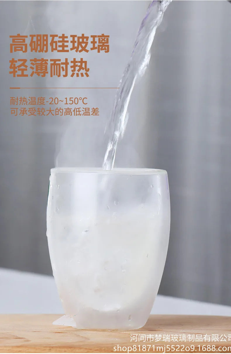 Heat Resistant Double Wall Glass Cup 80-650Ml Beer Milk Coffee Water Cups Transparent Cup Wholesale Glass Drinkware Mug Set Gift.